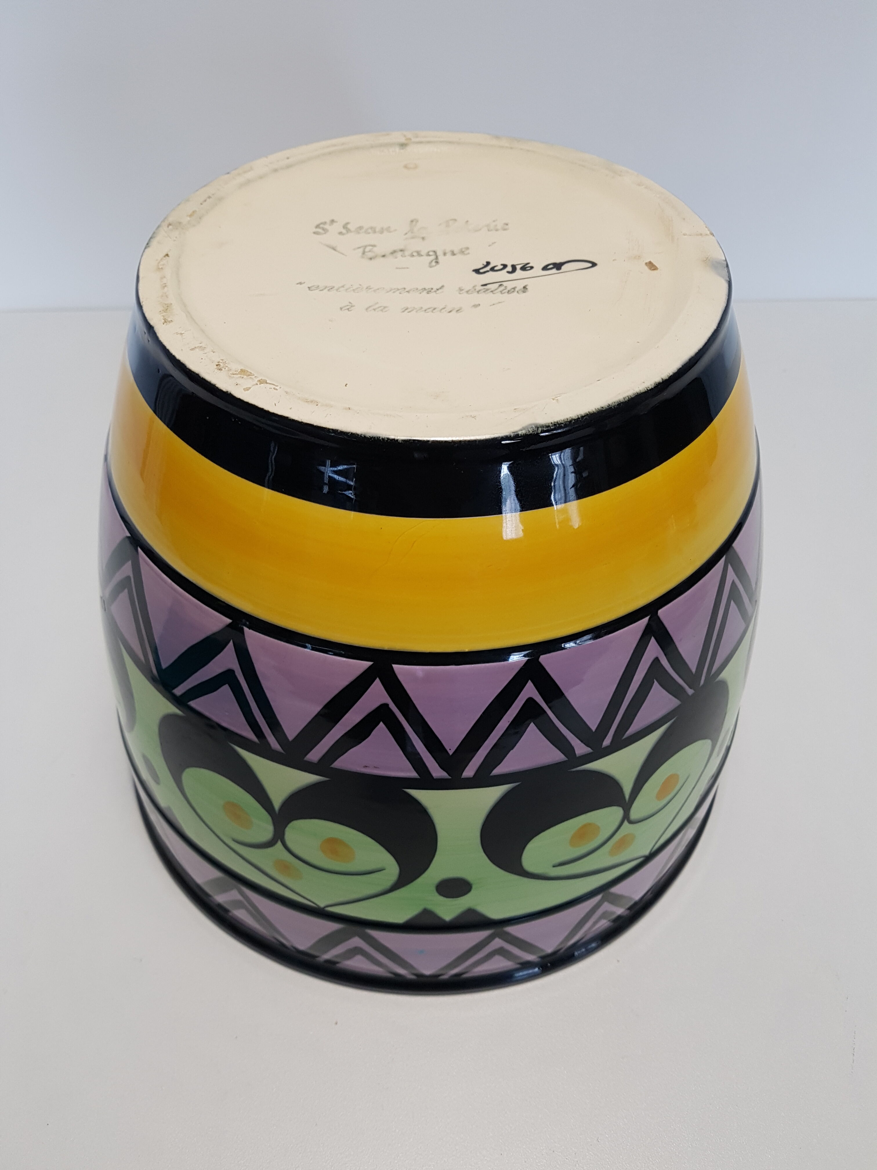 Cover pot in earthenware of Saint John of Brittany, years 60.