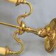 Hot water bottle lamp in solid bronze gilded style Louis XVI Lampshade Color Bordeaux "Lucien Gau"