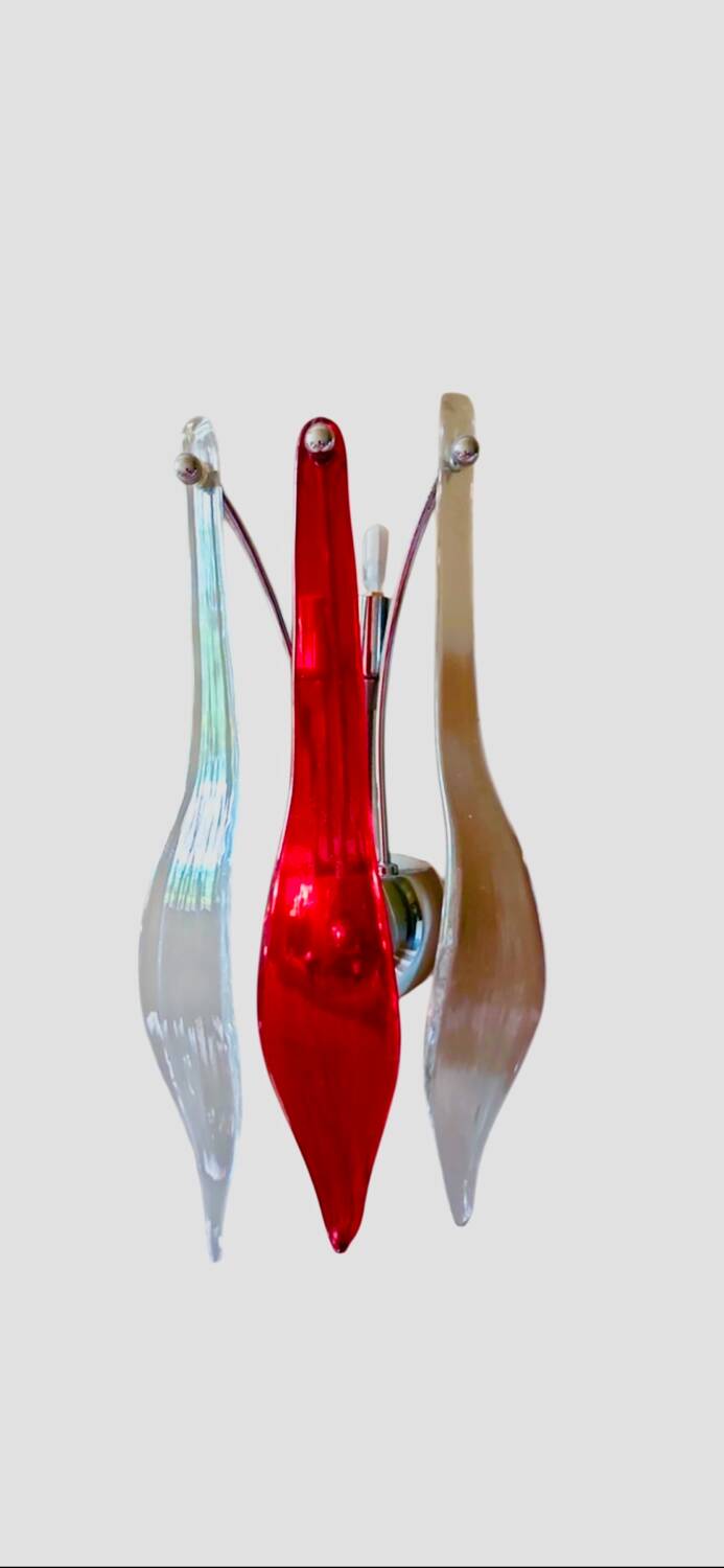 Pair of two-tone Murano wall lights, year 2000
