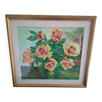Tableau cadre doré signé Sentenac