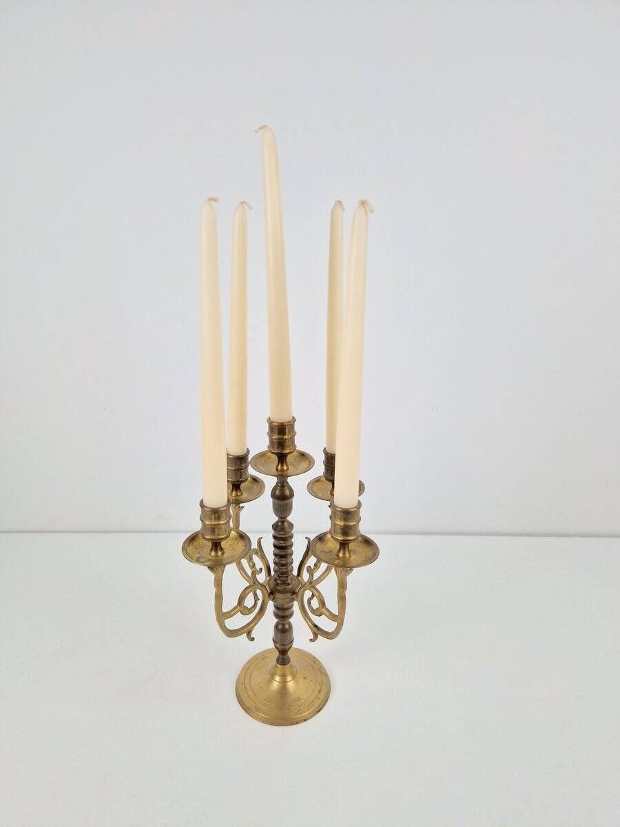 French Rustic Copper Candlestick, 1950