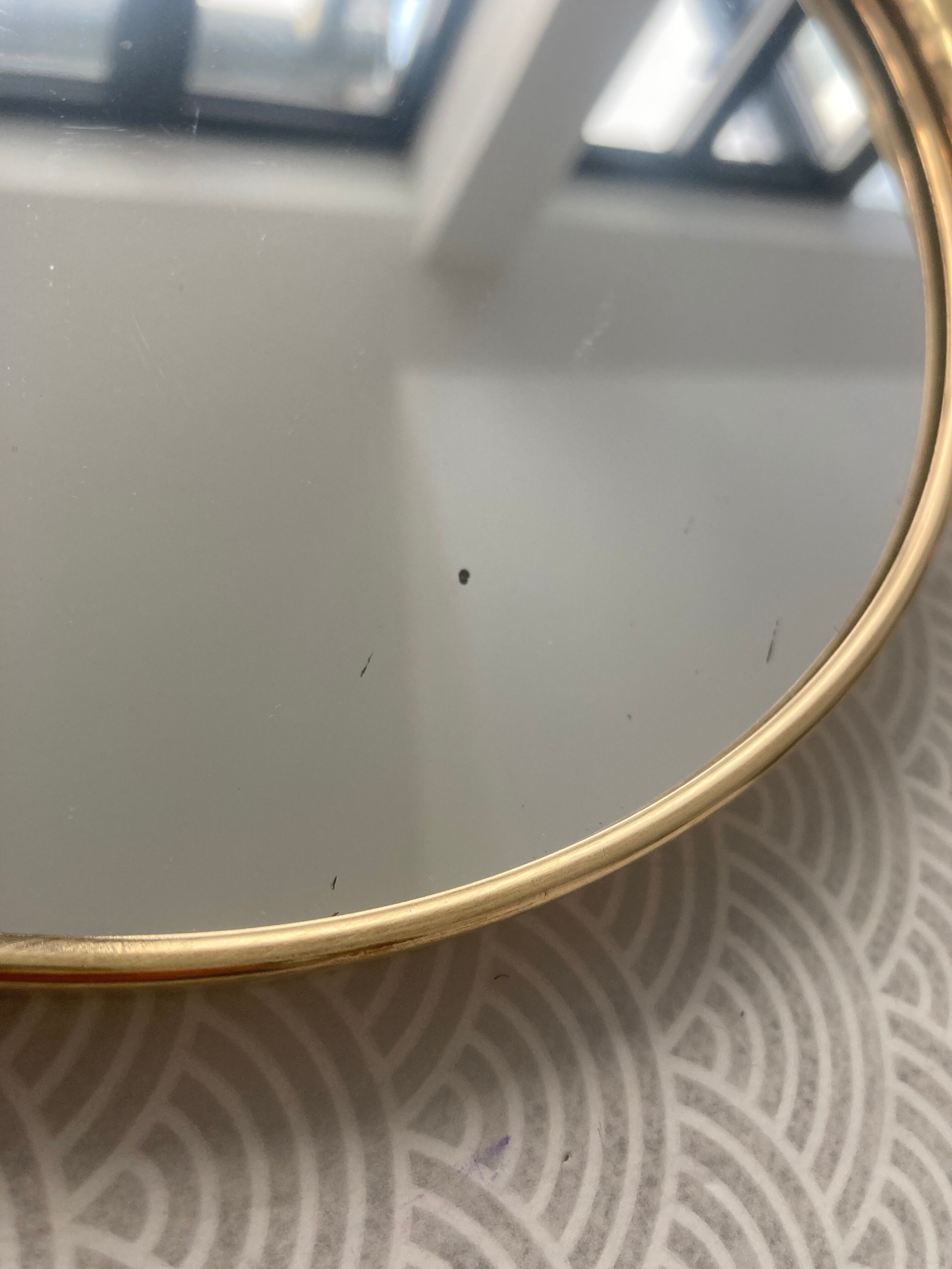 Gilded brass top and Art Deco mirror