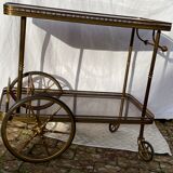 Trolley bar in neoclassical mahogany and brass