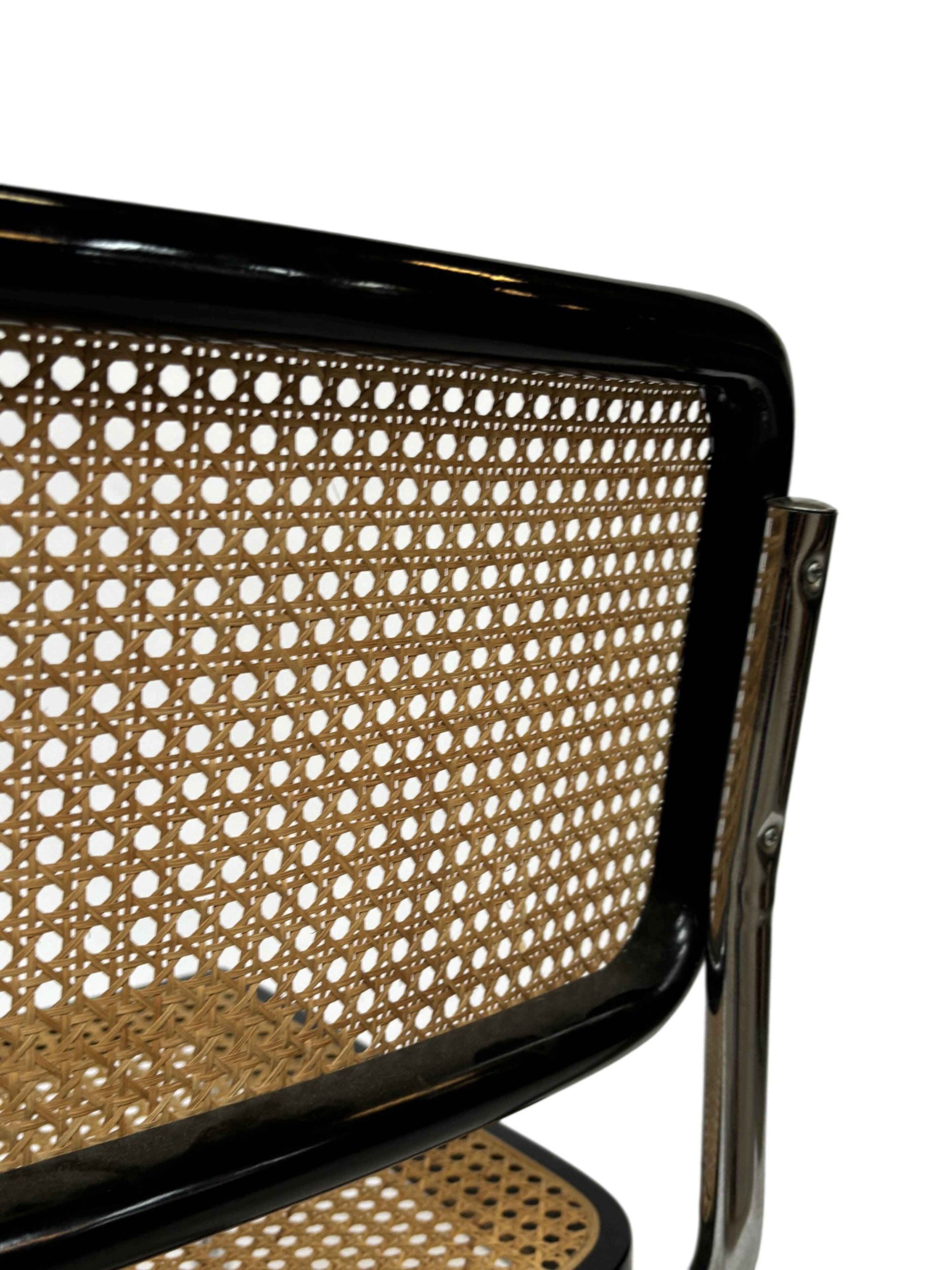 Cesca chair b32 model in chrome and black by Marcel Breuer