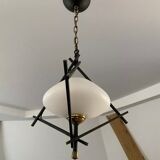 Old lamp opaline and metal house Lunel