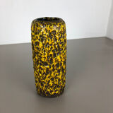 Pottery Super Yellow Color Fat Lava Multi-Color Vase Scheurich WGP, 1970s