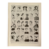 Lithographie sur les coiffes bretonnes (Finistère Morbihan Loire Inférieure) - 1920
