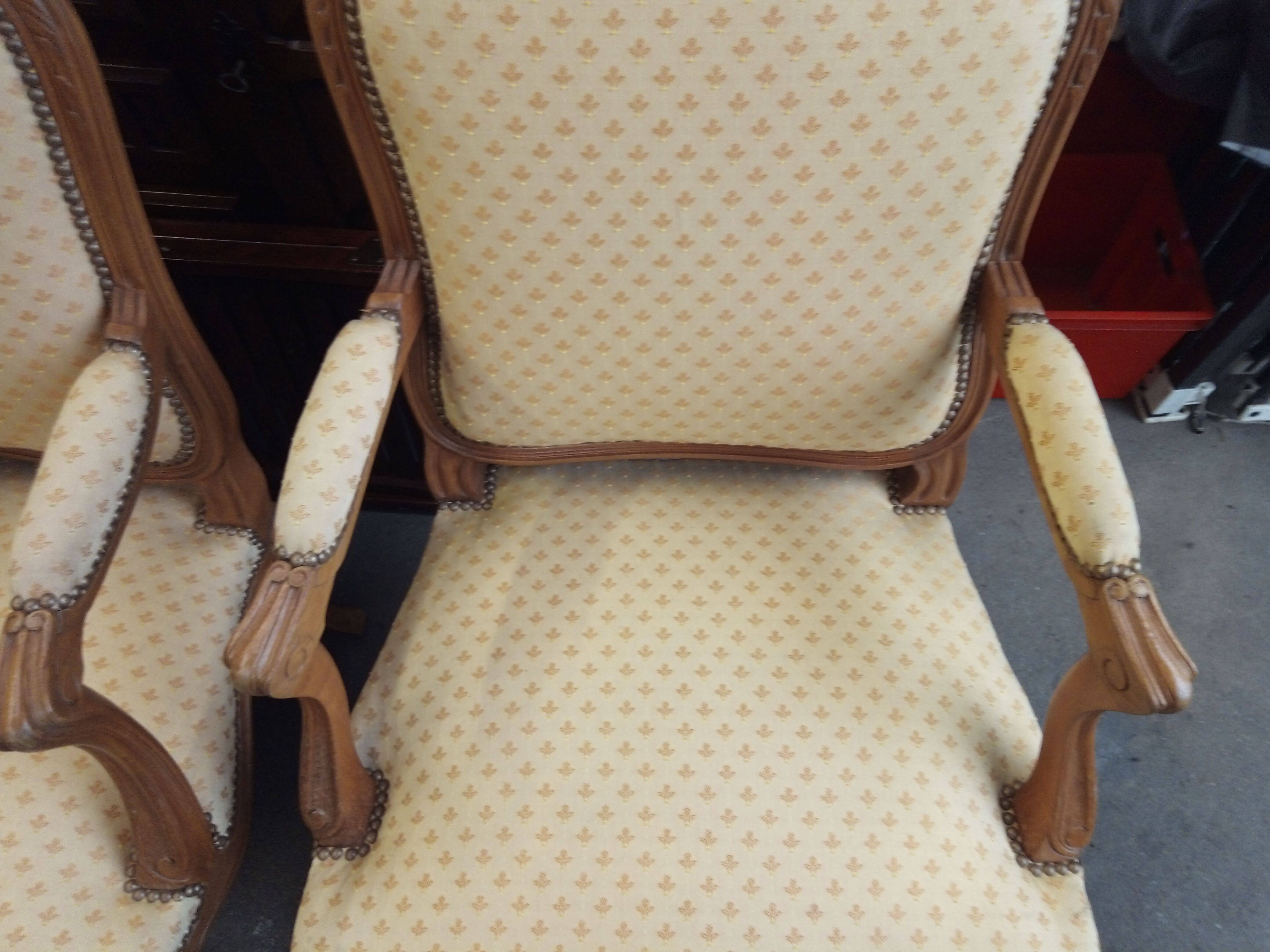 Pair of Louis XVI style armchairs
