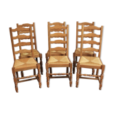 6 chaises paillées