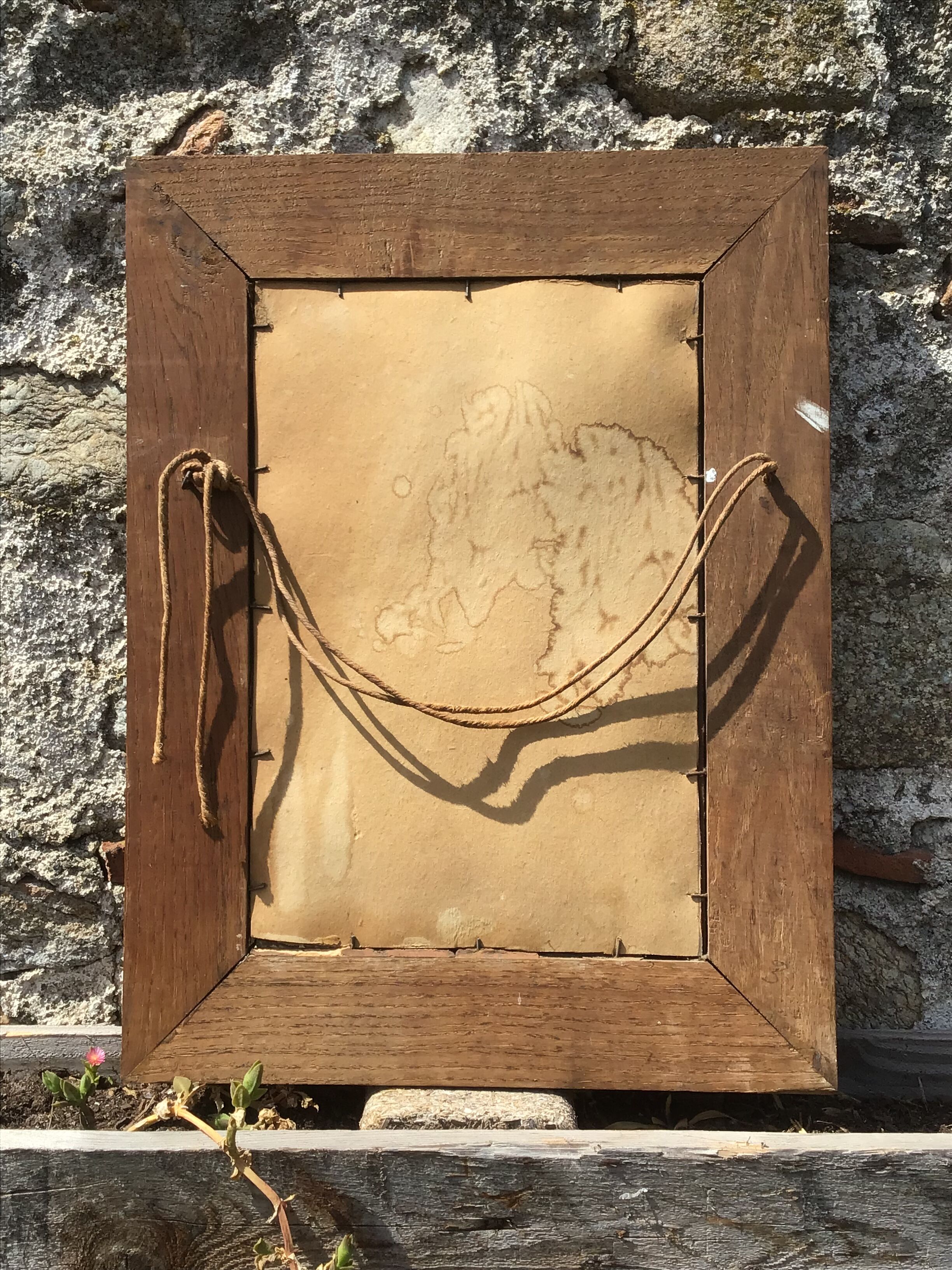 Old mirror wooden frame 33x42cm