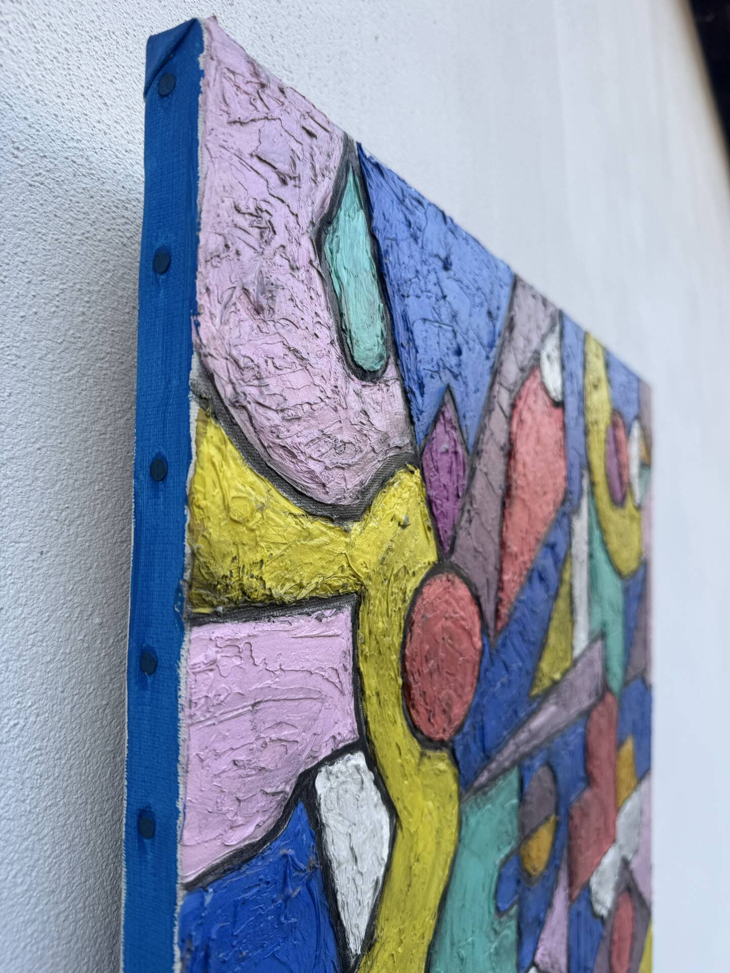 Abstract geometric coloured painting