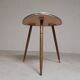 Triangular vintage side table, coffee table, tripod
