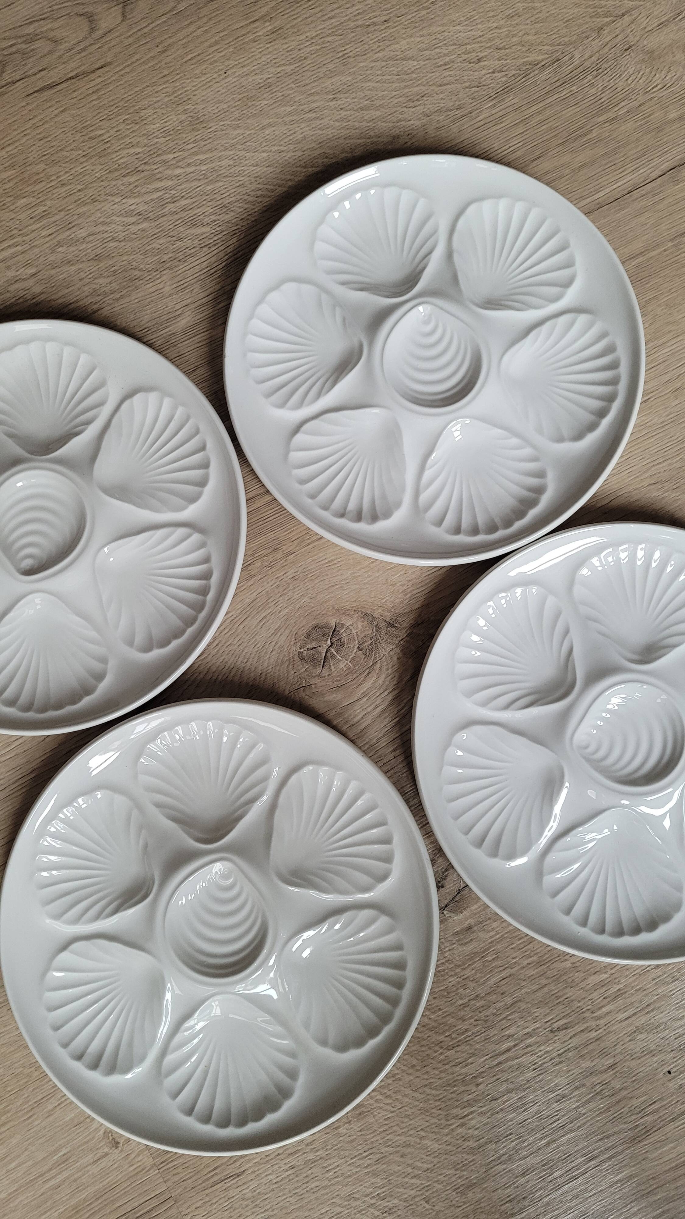 La Redoute x Selency set of 4 white oyster plates