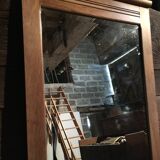 Beveled mirror walnut frame
