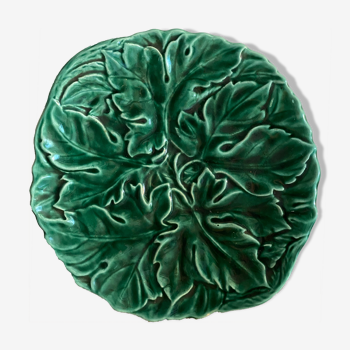 Green faience dish