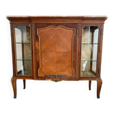 Napoleon III display cabinet with marquetry, marble and bronze – 19th century