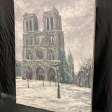 Pierre PERESS (1919-1990) Notre-Dame de Paris, Oil on canvas 1980's