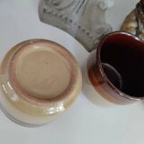 Lot de deux timbales en grès vintage