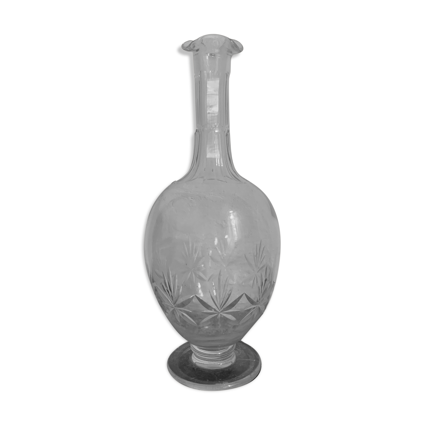 Old chiseled glass carafe