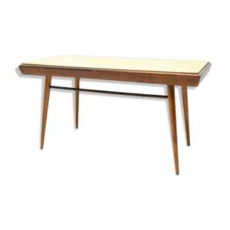 Table basse en formica et en bois de hêtre, années 1960, Tchécoslovaquie