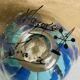 Glass and enamel vase with art deco flower decoration signed Mazoyer
