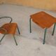 Desk and children's chair by Jacques Hitier for Mullca editions