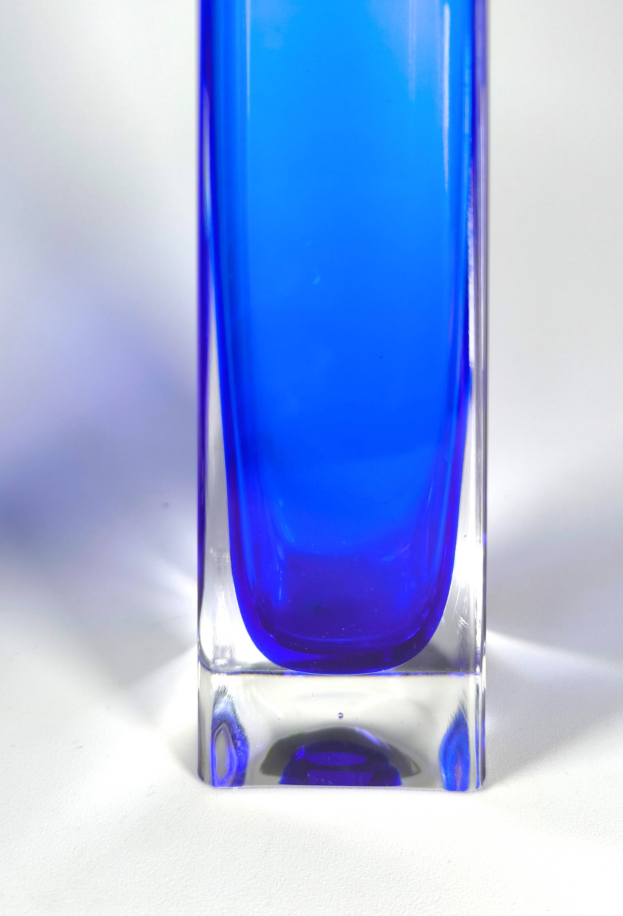 Murano Crystal Jarrones Sommerso Azul Cobalto