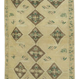 1960s handmade oriental beige rug 154 cm x 247 cm