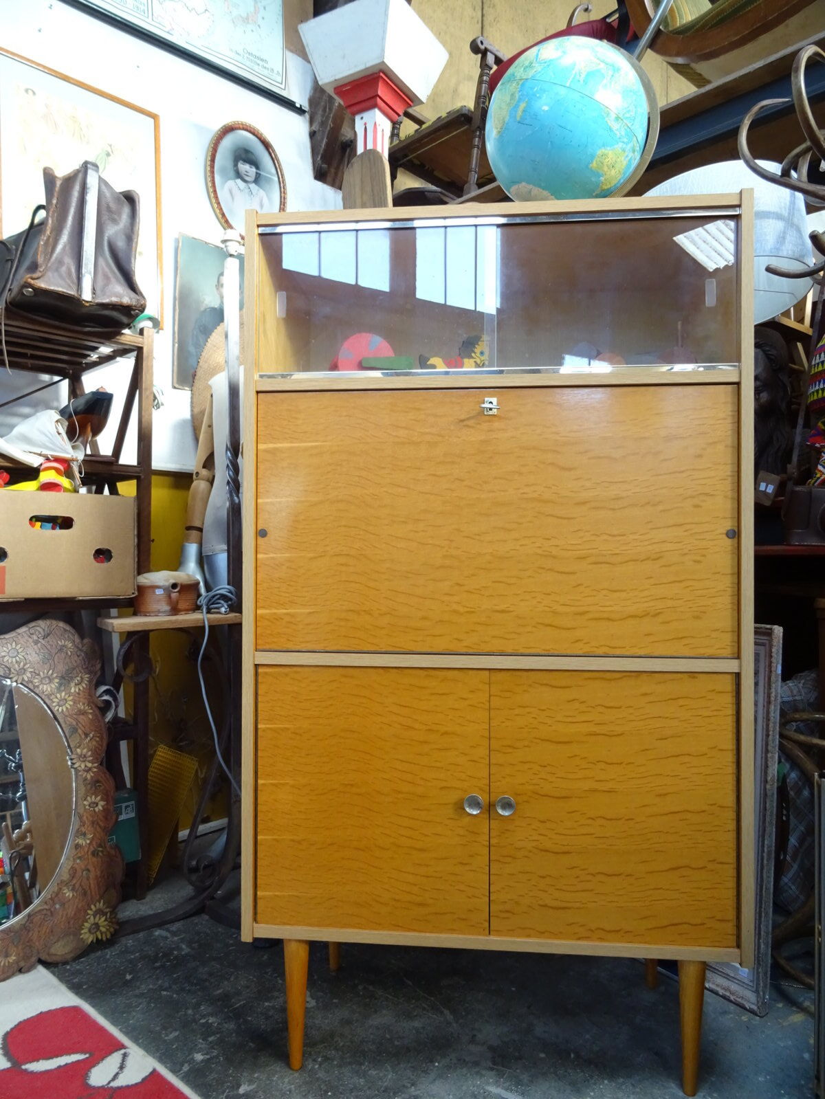 Vintage oak secretary