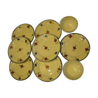 Dessert and petits bols earthenware Digoin Sarreguemines service mary-lou