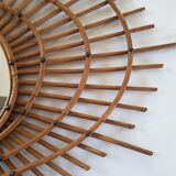 Mirror Sun rattan to form original circa 1960 72cmx60 cm
