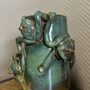 vase with frogs in relief circa 1940