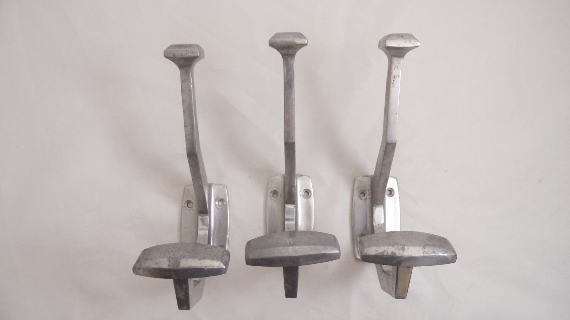 3 hooks vintage aluminum