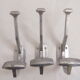 3 patères en aluminium vintage