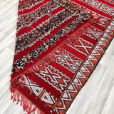 Zemmouri Kilim Rug, Flat Weave Berber Rug, Handmade Moroccan Rug, Home Decor