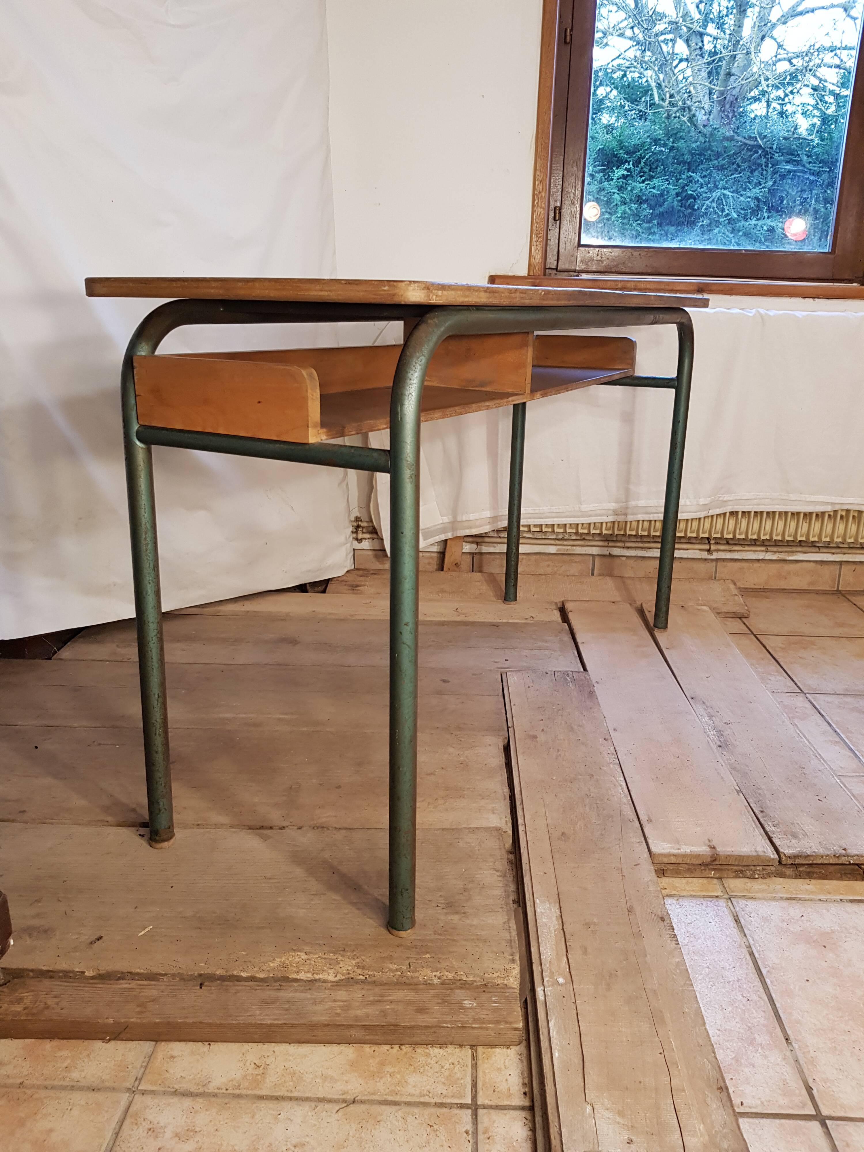 Table desk double school desk 1960