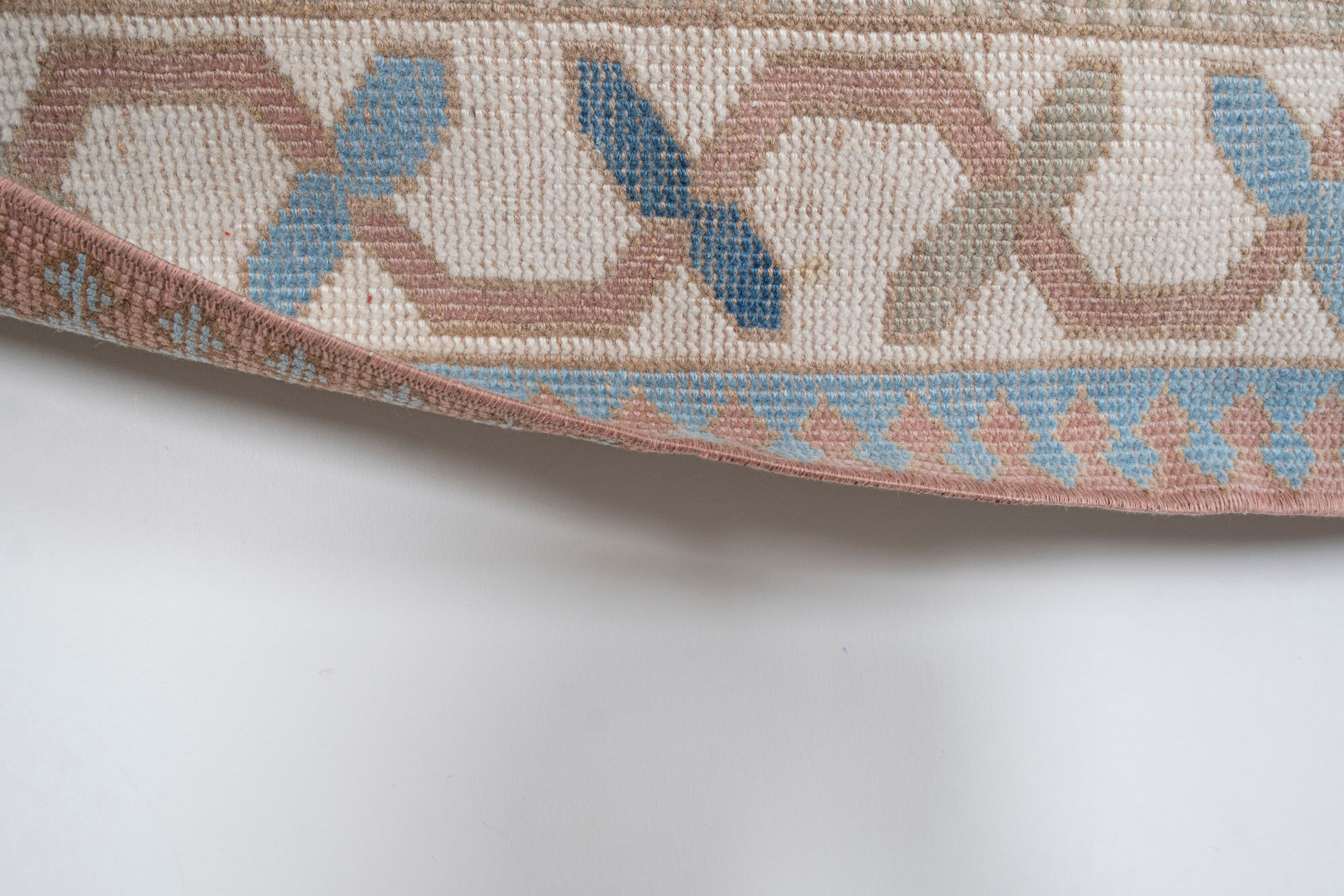 Vintage anatolian oushak kars runner rug 80 x 380 cm