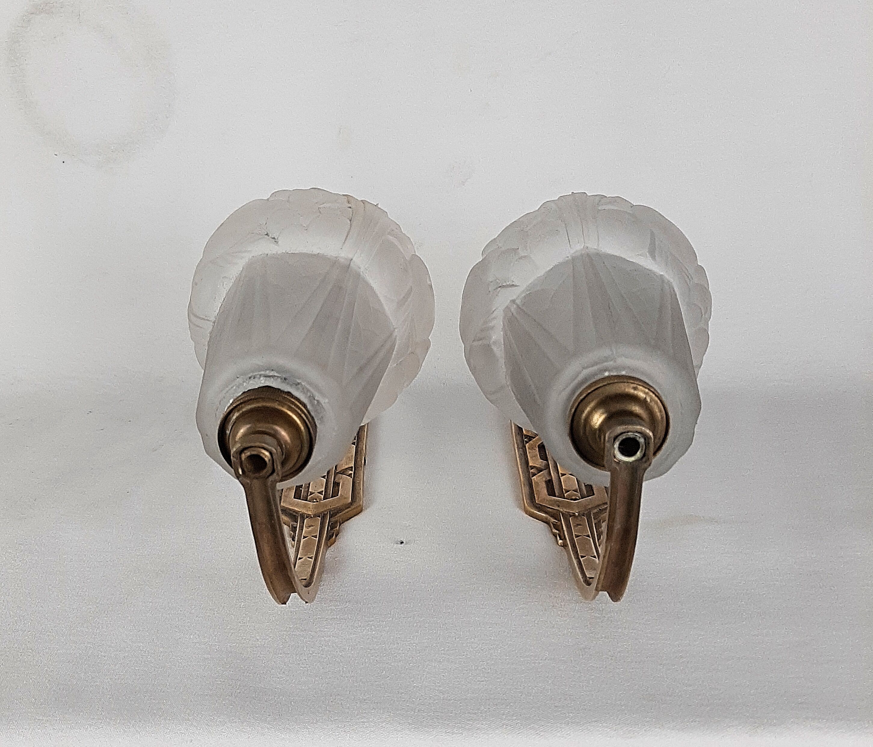 Pair of Art Deco period wall lamps
