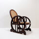 Art Deco armchairs in wood, with cane seat and backrest, circa 1930.