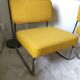 Pair of 70s low chairs with chrome tubing