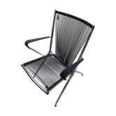 Fauteuil en métal et scoubidou André Monpoix années 50