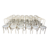 Set of 24 bistro chairs Thonet light curved wood & Skai GO IN Germany