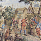 Vintage French tapestry Jaquar 84 x 201 cm