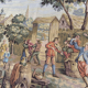 Vintage French tapestry Jaquar 84 x 201 cm