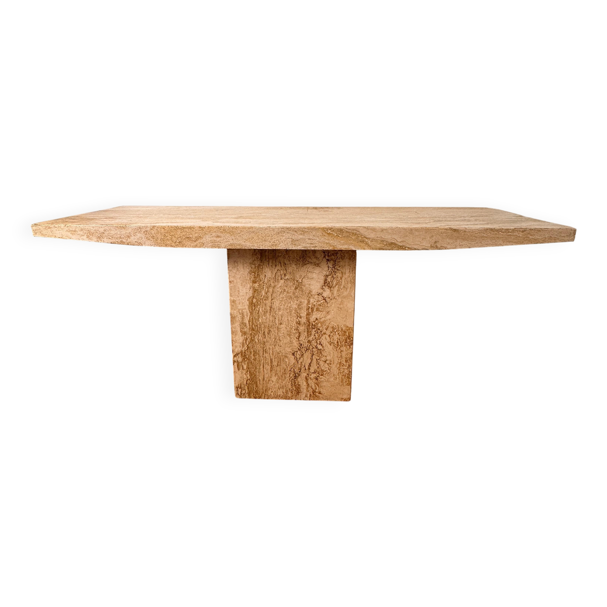 Italian Console Table, Travertine, Mid-Century Modern, 1970s Design