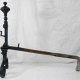 pair of wrought iron landier andirons