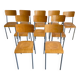 Set of 10 school chairs 70s