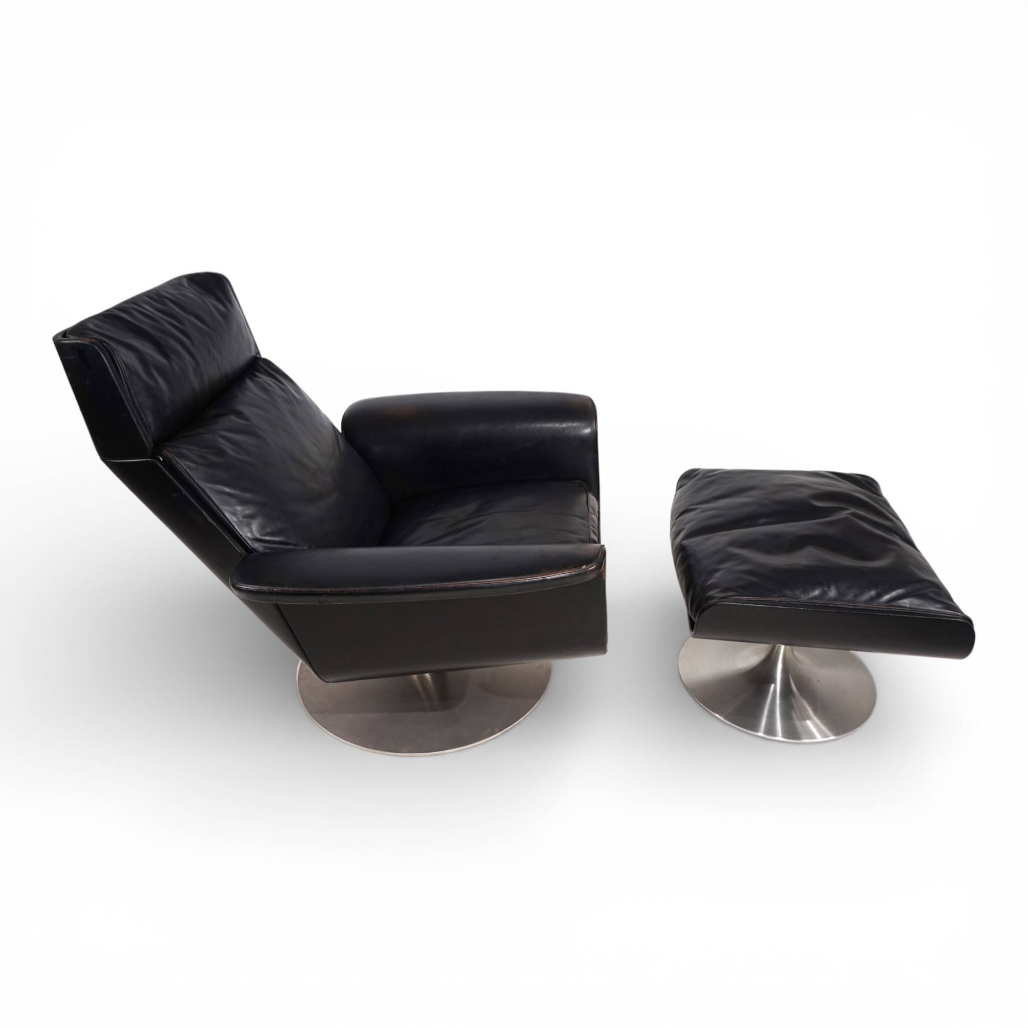 Kaufeld Siesta 62 leather lounge chair by Jacques Brule, 1960