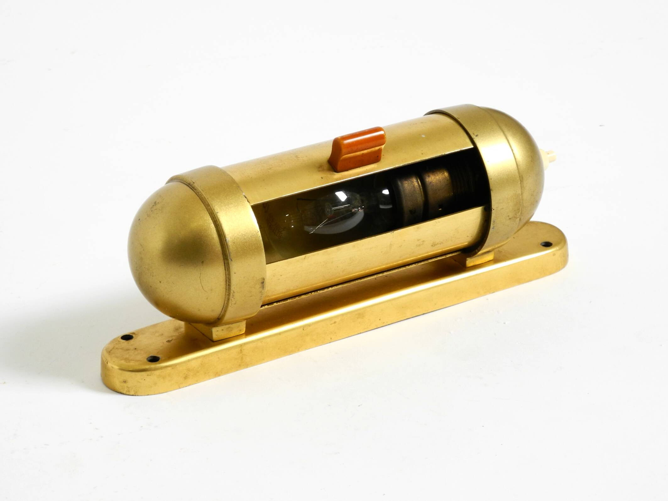 Original 1930s cabin submarine wall lamp in streamlined design