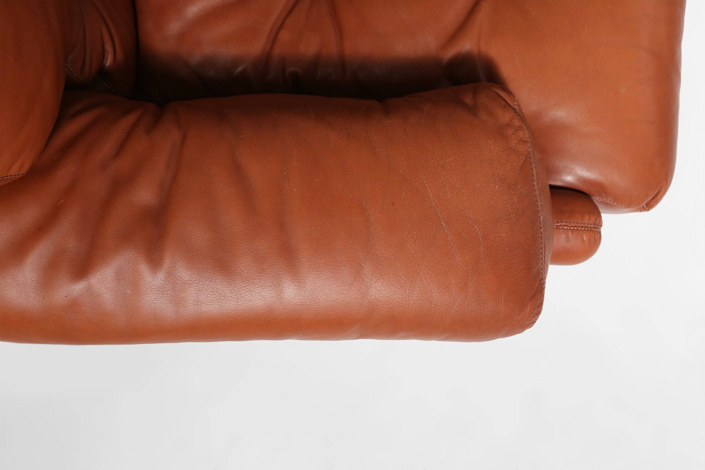 Brown Leather Armchair Coronado by Tobia Scarpa for B&b Italia, Italy, 1960